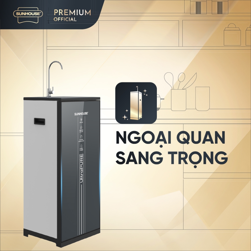 [LẮP ĐẶT TOÀN QUỐC] Máy lọc nước RO UltraPURE Sunhouse 10 lõi SHA8695M  - Màng lọc RO lọc sạch tinh khiết