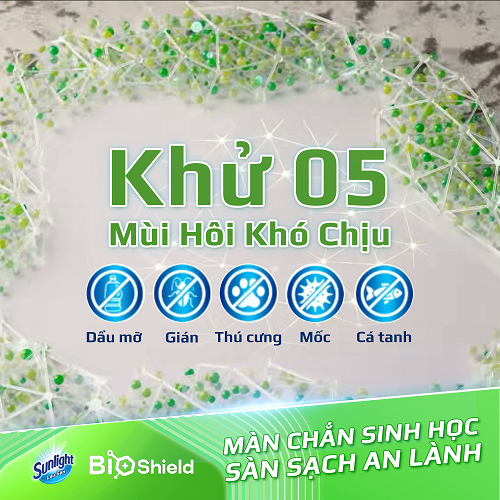 Nước lau sàn cao cấp Sunlight Bioshield Túi 3.4kg | Ngăn côn trùng đến 24h / Khử 5 mùi hôi