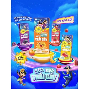 Sữa trái cây KUN vị nho dâu cam nhiệt đới thùng 48 hộp x 110ml