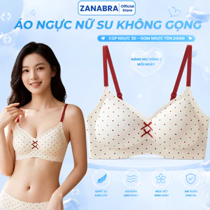 Áo ngực, Áo lót bra nữ su đúc cúp V đệm ngực mềm mại gom quả tôn dáng Tàng Hình không lộ viền ZANABRA A967