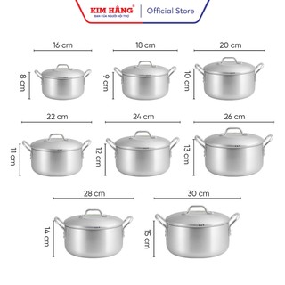 Nồi Nhôm xi kiểu Nhật Kim Hằng - mã lẻ (size 16cm -> 22cm)
