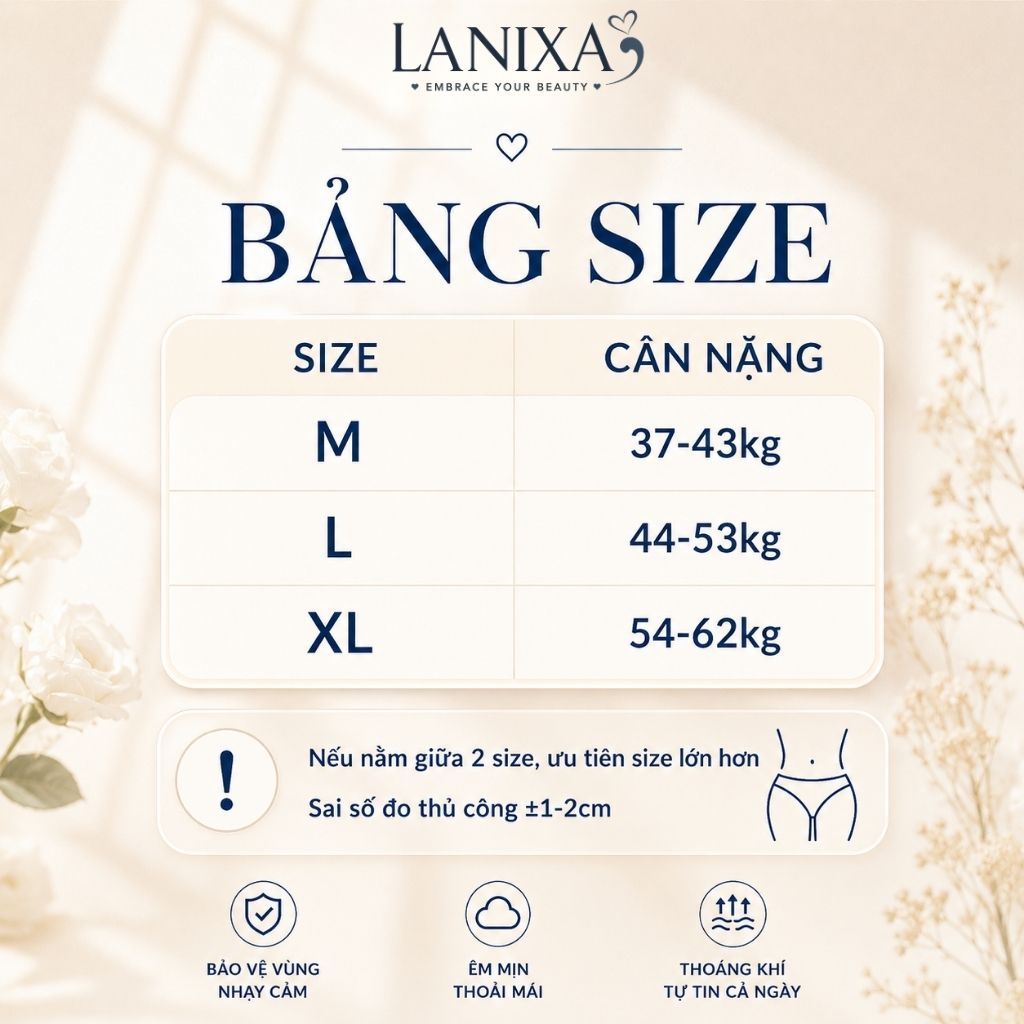 Quần Lót Nữ Dáng Đùi Ôm Mông Chất Su Mềm Mịn, Quần Boxer Nữ Đáy May 2 Lớp Kháng Khuẩn LANIXA L6448