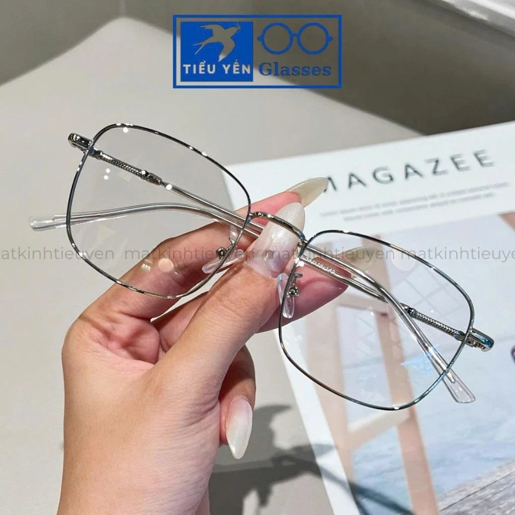 [Tròng Đổi Màu] Kính Cận TiTannium đổi màu khi ra nắng Tròng Kính chống tia UV400 , chất liệu ko gỉ phù hợp nam nữ