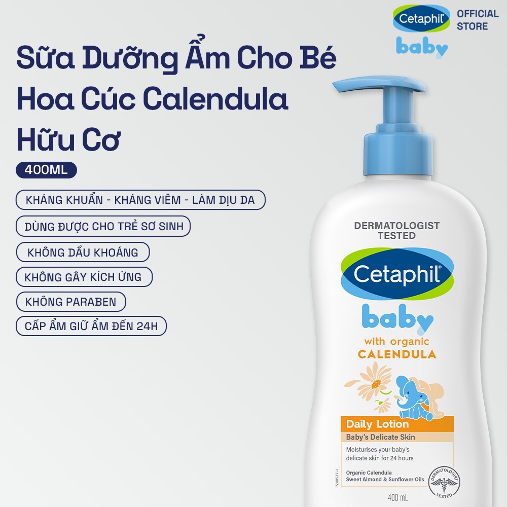[HANNAH x CETAPHIL] Sữa dưỡng ẩm dịu lành cho bé CETAPHIL BABY LOTION WITH ORGANIC CALENDULA 400ML