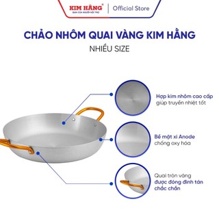 Chảo nhôm quai vàng Kim Hằng (size 18 -> 30cm)