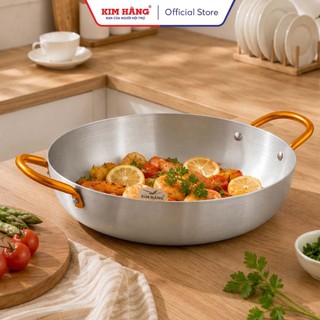 Chảo nhôm quai vàng Kim Hằng (size 18 -> 30cm)