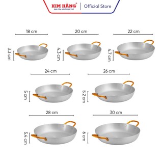 Chảo nhôm quai vàng Kim Hằng (size 18 -> 30cm)