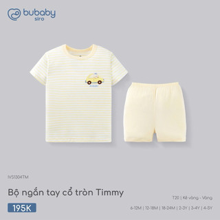 6m-4y | Bubaby Bộ ngắn tay cổ tròn Timmy IVS1304TM cao cấp chất liệu mềm mại, mỏng nhẹ, thoáng mát, an toàn cho da bé