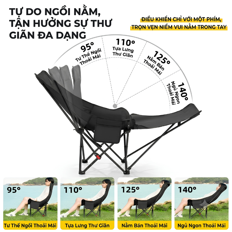 Ghế Camping Ngả Lưng Tmountain Gấp Gọn Thư Giãn Dã Ngoại Du Lịch Cao Cấp Tiện Dụng