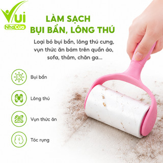 Bộ Cây Lăn Bụi Quần Áo, Lông Chó Mèo GD179 - Cây Lăn Bụi Ga Giường, Chăn Màn Kèm Cuộn Lõi 10cm
