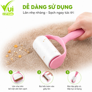 Bộ Cây Lăn Bụi Quần Áo, Lông Chó Mèo GD179 - Cây Lăn Bụi Ga Giường, Chăn Màn Kèm Cuộn Lõi 10cm
