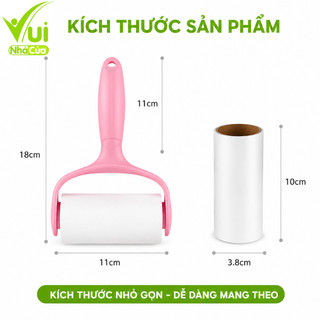 Bộ Cây Lăn Bụi Quần Áo, Lông Chó Mèo GD179 - Cây Lăn Bụi Ga Giường, Chăn Màn Kèm Cuộn Lõi 10cm