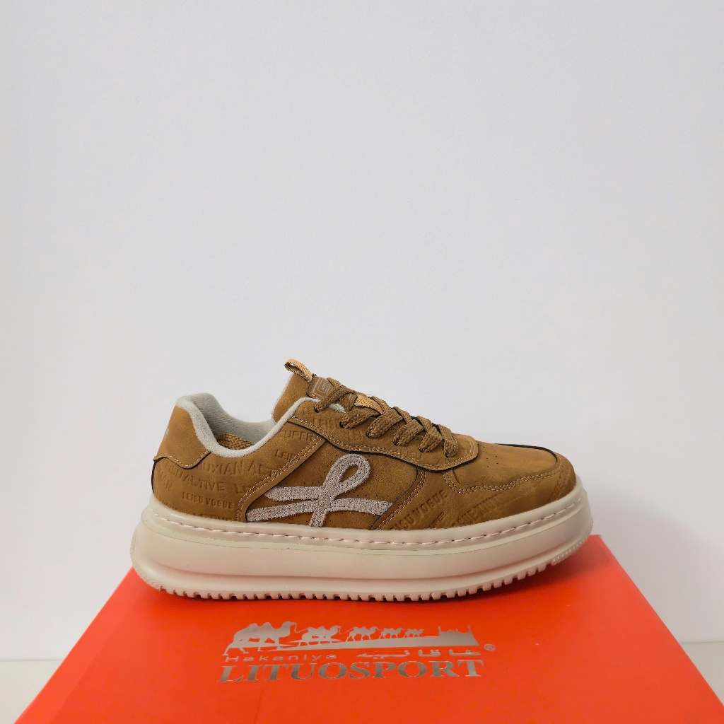 Giày Sneaker Lituo Sport Casual Unisex Nâu Kem - PH0036