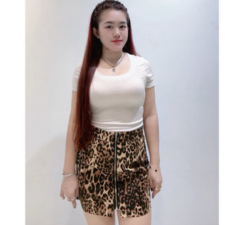 Chân Váy Da Beo Khoá Kéo Hàng Quảng Châu tôn dáng