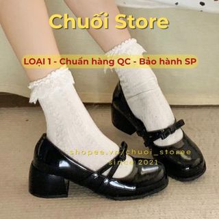 Giày lolita nữ da PU tổng hợp dệt vải đế cao su dễ thương đáng yêu nữ tính nhẹ nhàng