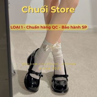 Giày lolita nữ da PU tổng hợp dệt vải đế cao su dễ thương đáng yêu nữ tính nhẹ nhàng
