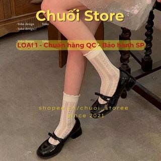 Giày lolita nữ da PU tổng hợp dệt vải đế cao su dễ thương đáng yêu nữ tính nhẹ nhàng