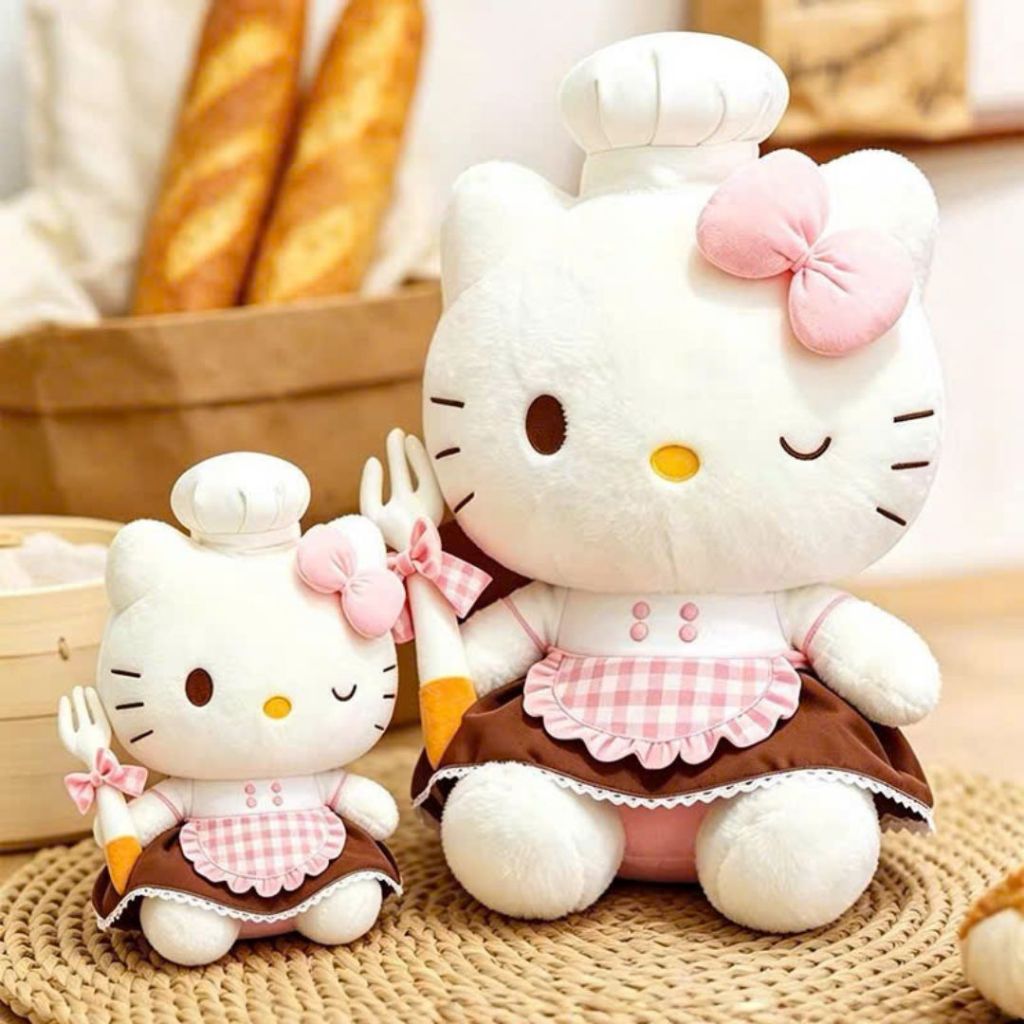 Gấu Bông Hello Kitty Trang Phục Đầu Bếp Bánh Ngọt Đáng Yêu, Thú Nhồi Bông Hello Kitty Cao Cấp Quà Tặng Cho Bé, Bạn Gái