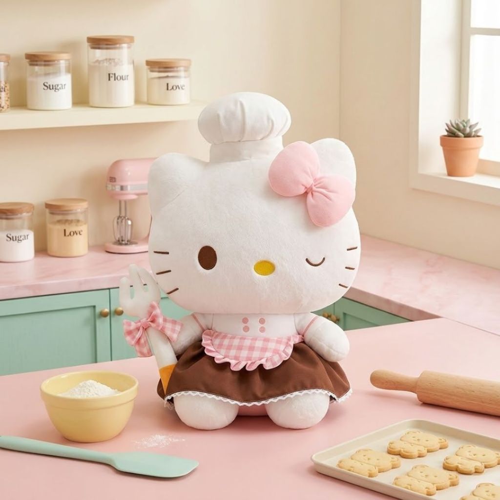 Gấu Bông Hello Kitty Trang Phục Đầu Bếp Bánh Ngọt Đáng Yêu, Thú Nhồi Bông Hello Kitty Cao Cấp Quà Tặng Cho Bé, Bạn Gái