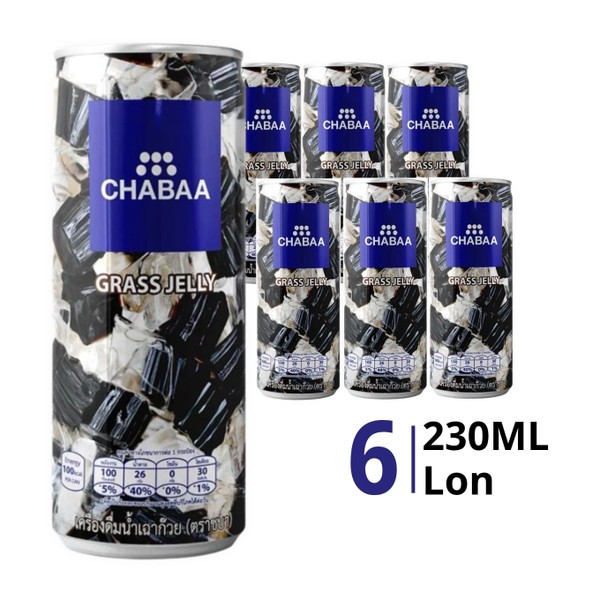 [Thùng 24 Lon / Lốc 6 Lon] Nước Sương Sáo Thạch Chabaa Thái Lan 230ml - Grass Jelly Drink Thanh Mát