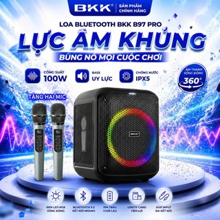 🔈 Loa Bluetooth Karaoke BKK B97PRO công suất đến 100W, BASS CĂNG SÂU led RGB, chỉnh được Bass Echo