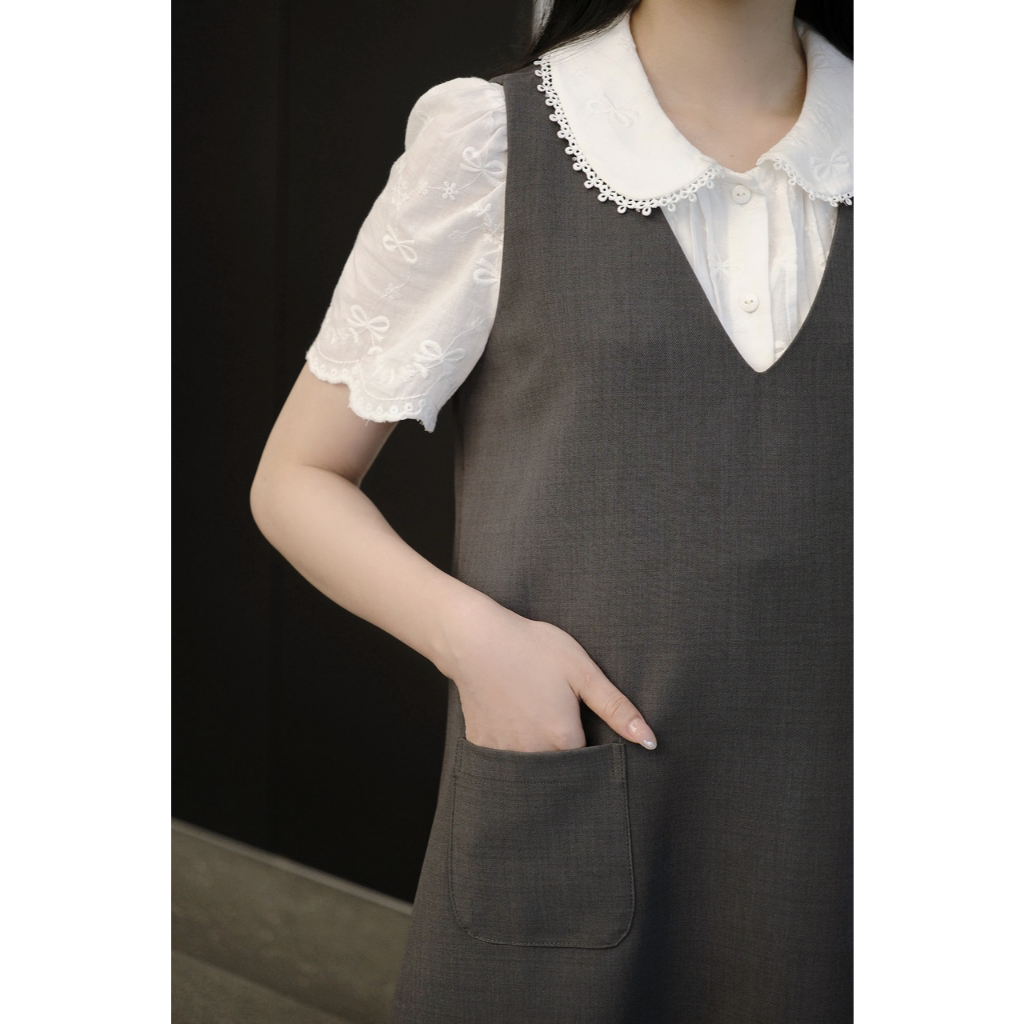 Áo sơ mi, áo bầu Suri Shirt chất thô boi kiểu dáng trẻ trung, áo bầu công sở thanh lịch BY LAMME