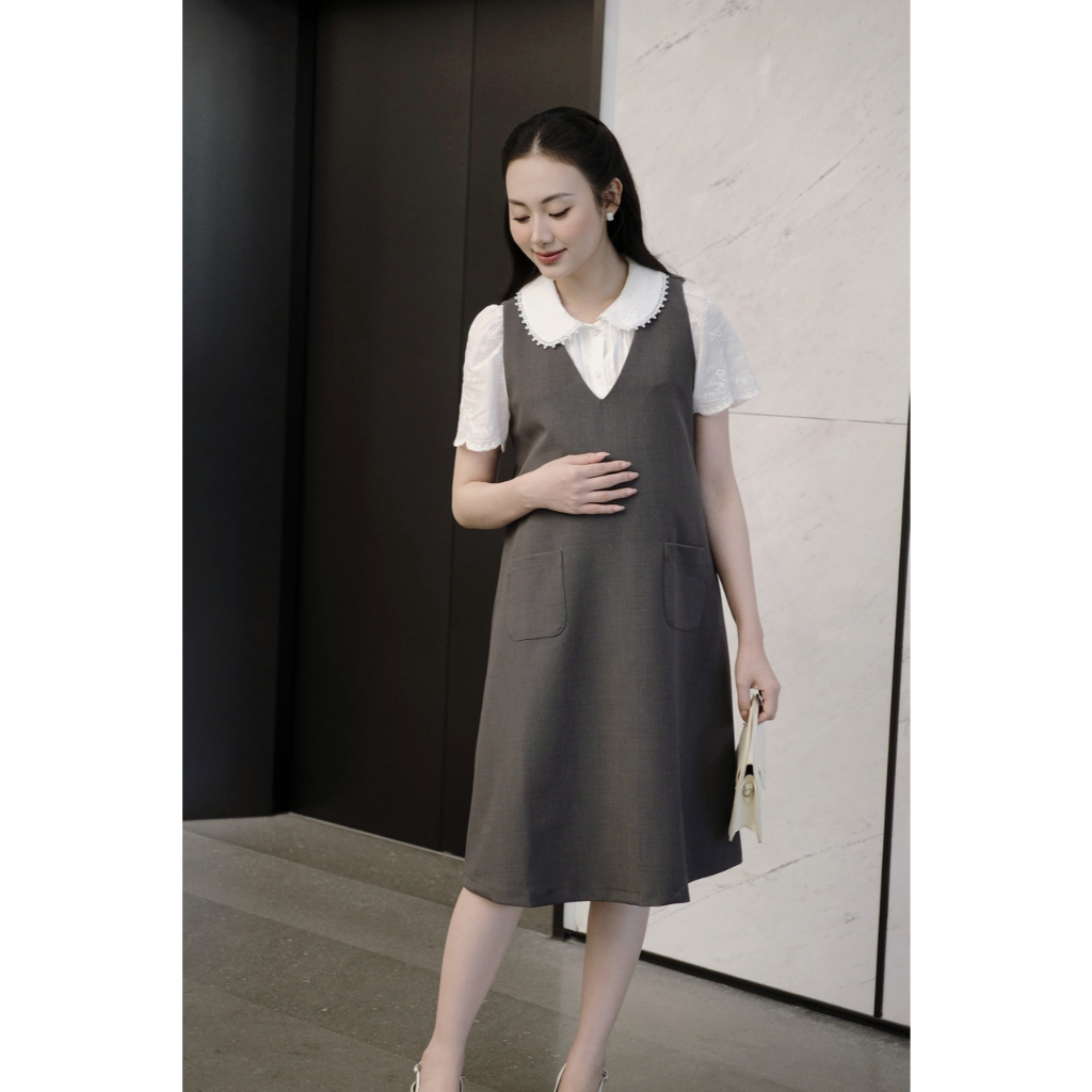 Áo sơ mi, áo bầu Suri Shirt chất thô boi kiểu dáng trẻ trung, áo bầu công sở thanh lịch BY LAMME