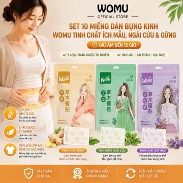 Set 10 Miếng Dán Giữ Nhiệt, Giảm Đau Bụng Kinh WOMU, Miếng Dán Làm Ấm Cơ Thể WM-1060