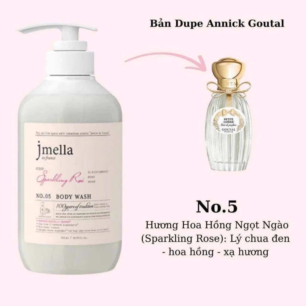 Sữa Tắm Hương Nước Hoa Jmella In France Body Wash 500ml, 1000ml (Có Set Quà Tặng) - Ever Queen