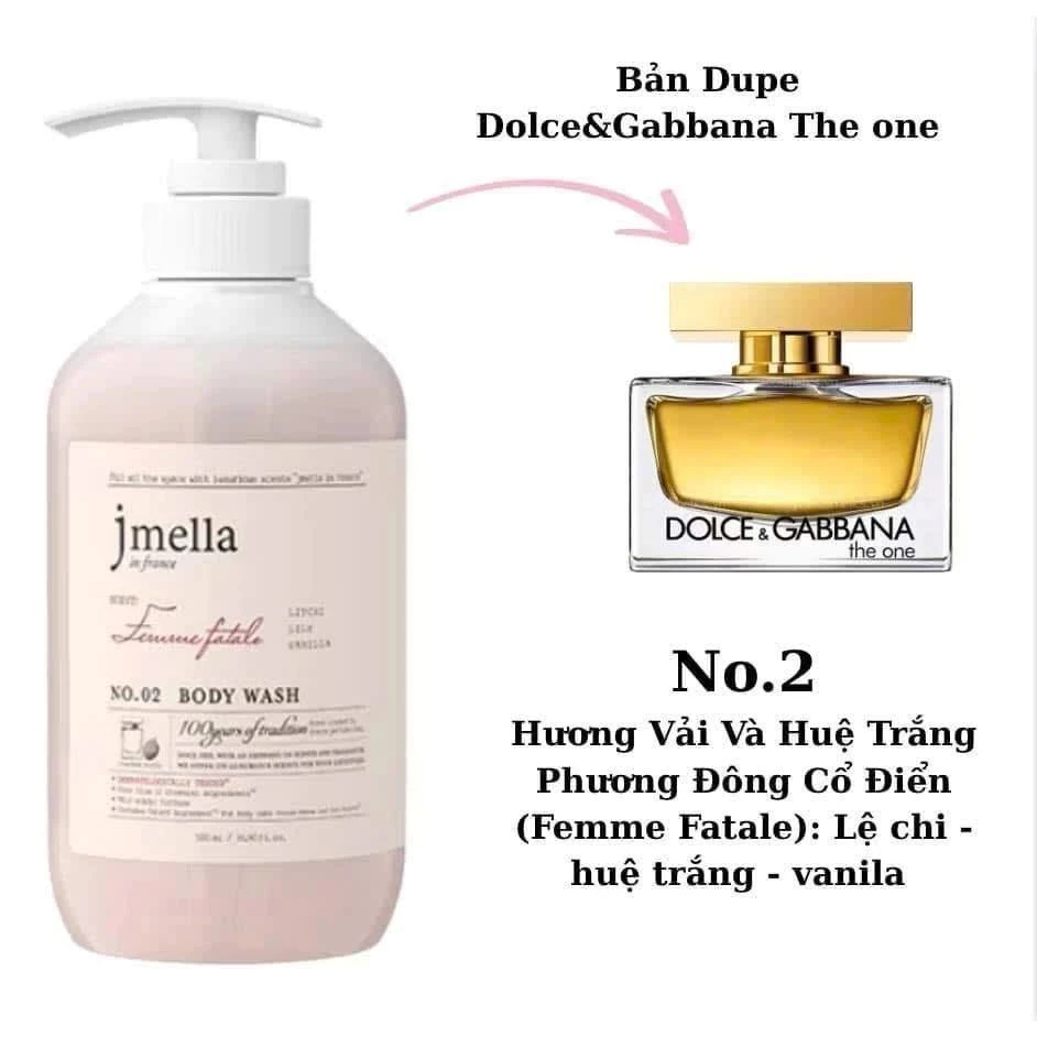 Sữa Tắm Hương Nước Hoa Jmella In France Body Wash 500ml, 1000ml (Có Set Quà Tặng) - Ever Queen