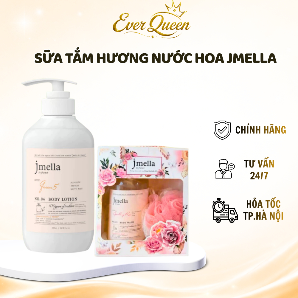 Sữa Tắm Hương Nước Hoa Jmella In France Body Wash 500ml, 1000ml (Có Set Quà Tặng) - Ever Queen