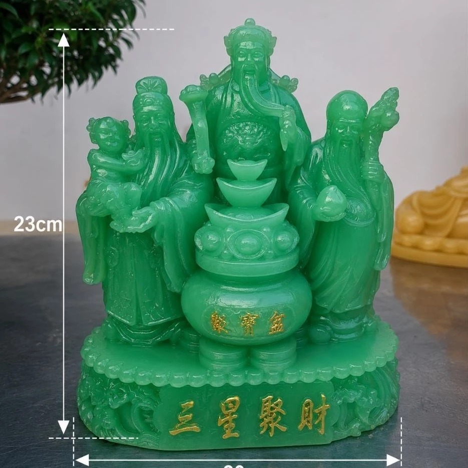 Tượng Phúc Lộc Thọ Phong Thủy cao 23cm x ngang 20cm ~ 2K Trang Trí
