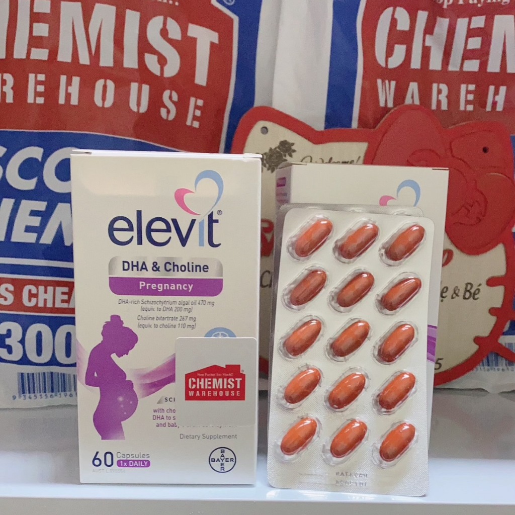 Vitamin Tổng Hợp Elevit cho bà bầu,(100v) bổ sung vitamin A, B, C, D, E, B9,canxi, kẽm cho mẹ bầu Elevit Pregnancy, Úc