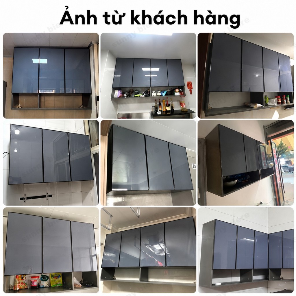 Tủ bếp treo tường nhôm hợp kim cánh kính Chống bụi gọn đẹp Tiết kiệm diện tích nhà nhỏ 𝙎𝙐𝙉𝙉𝙔 𝘽𝙄𝙀𝙍𝙀