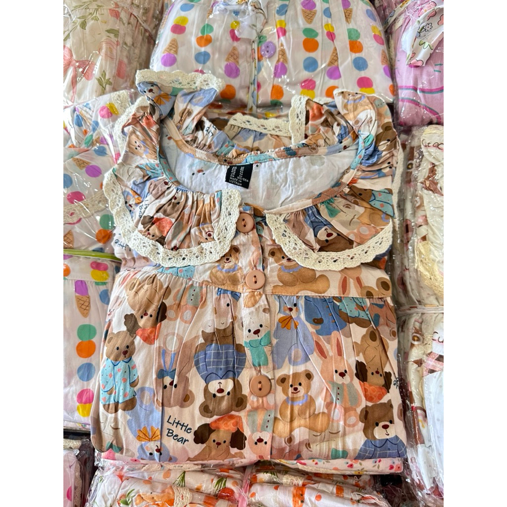Bộ Tole Dài Cổ Nhũng Full Viền Ren 7 Màu Siêu Đẹp Đủ Size M - L - XL
