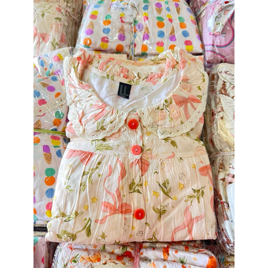 Bộ Tole Dài Cổ Nhũng Full Viền Ren 7 Màu Siêu Đẹp Đủ Size M - L - XL