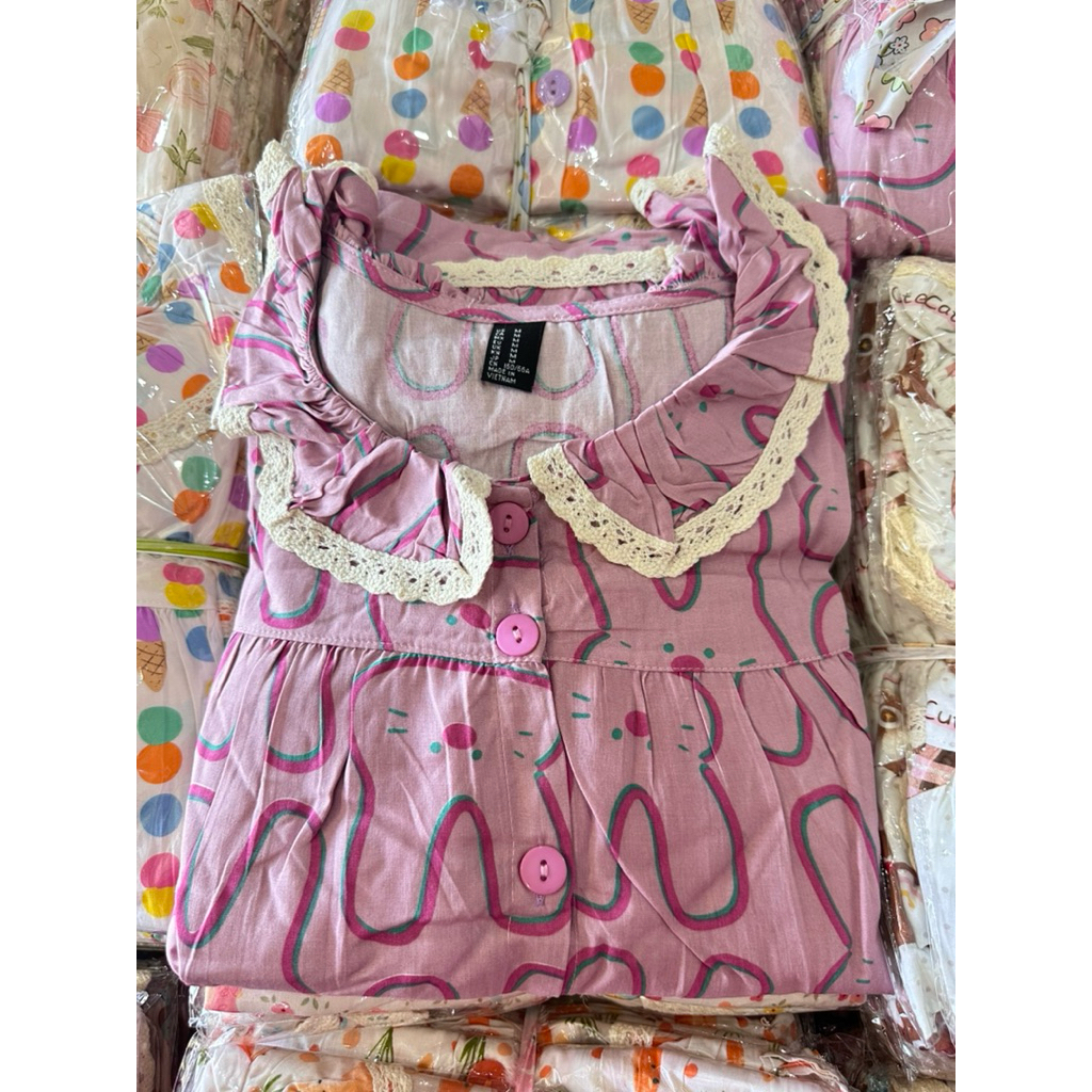 Bộ Tole Dài Cổ Nhũng Full Viền Ren 7 Màu Siêu Đẹp Đủ Size M - L - XL