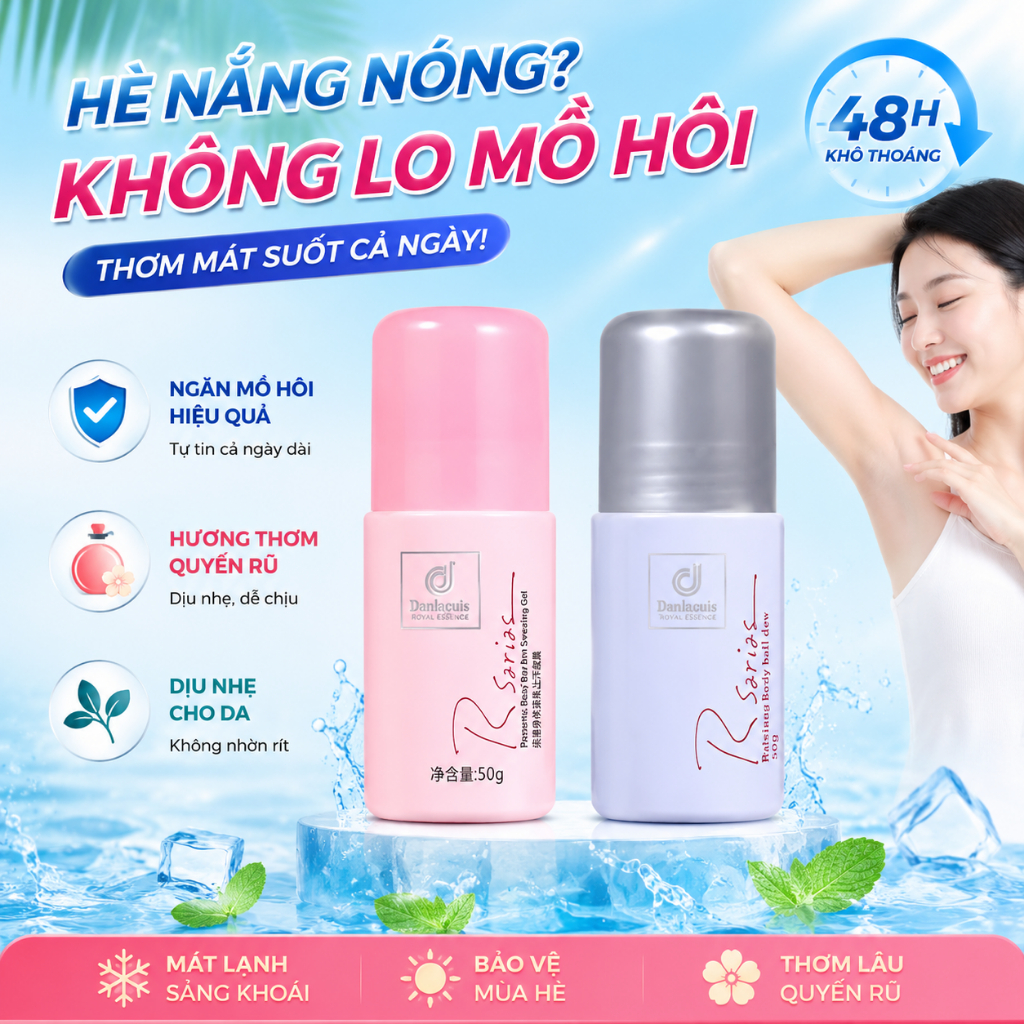🌸 Rsarias Deodorant Gel – Hương Nước Hoa Cao Cấp, Khử Mùi Cơ Thể, Lưu Hương Dài Lâu