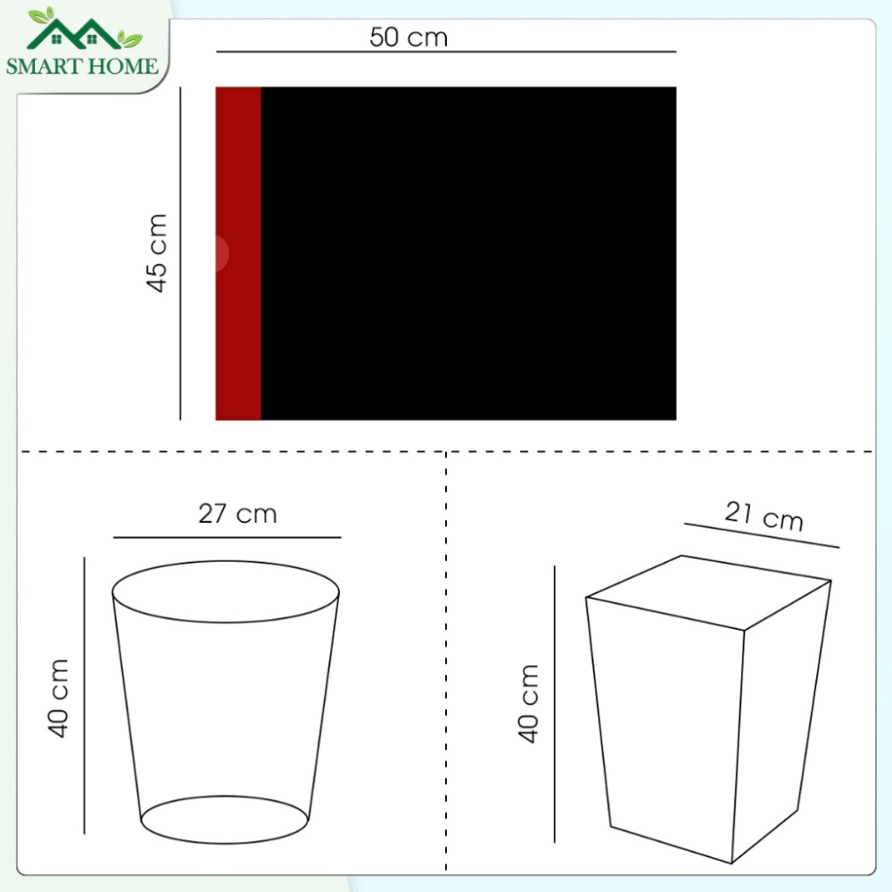Túi rác tự hủy sinh học dây rút 45x50cm, chất liệu PE, siêu dai, siêu bền, không bẩn tay - 5 cuộn