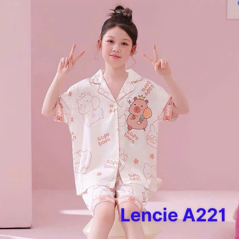 Bộ đồ ngủ cho bé gái, đồ ngủ pijama đáng yêu, xinh xắn chất lụa Latin mềm, mặc mát