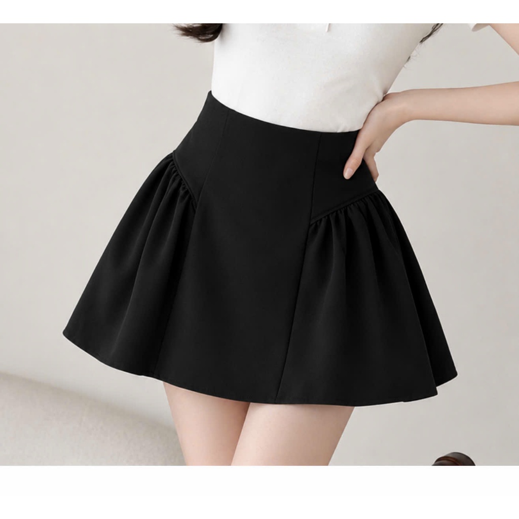 Chân Váy Lưng Cao Dáng Xòe Bigisize Nữ Có Lót Trong Dây Kéo Giọt Lệ Chất Vải Tây Mềm Mại Đứng Phom CV401