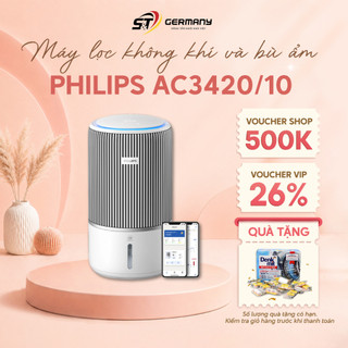HCM Máy lọc không khí và bù ẩm Philips AC3420/10 lọc Hepa 3 lớp, tự động tạo độ ẩm 650ml/h GermanySnT 590041