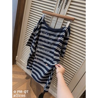 Áo Thun Nữ Lệch Vai Kẻ Ngang Form Rộng QCCC Cao Cấp