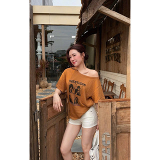 •𝙆𝙞𝙣𝙜𝙨𝙝𝙤𝙥𝙗𝙚𝙖𝙪𝙩𝙮•Áo Phông In Hình Thestu Lệch Vai QC