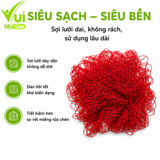 2 Túi Lưới Sum Rửa Bát Chén Vải Dù Siêu Sạch GD182 - Tấm Cước, Bông Bọt Biển Cọ Rửa Bát Đũa