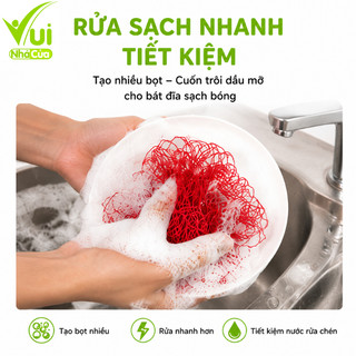 2 Túi Lưới Sum Rửa Bát Chén Vải Dù Siêu Sạch GD182 - Tấm Cước, Bông Bọt Biển Cọ Rửa Bát Đũa