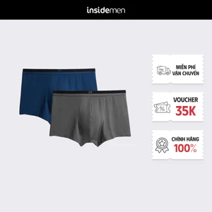 Bộ 02 Quần Lót Nam Boxer Insidemen vải bamboo thoáng khí, co giãn IBX004CRM0P02