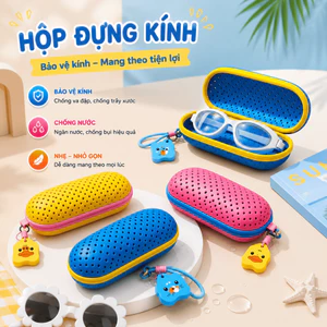 Hộp Đựng Kính Bơi Silicon Thoáng Khí, Chống Trầy Xước, Kèm Dây Treo Tiện Lợi Mang Đi Bơi, Du Lịch