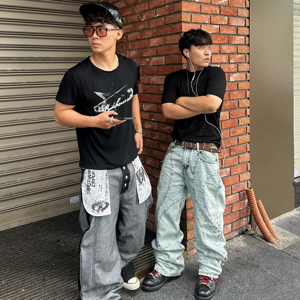 BadChoices | Quần jeans suông viền CURVE JEANS phong cách Menswear