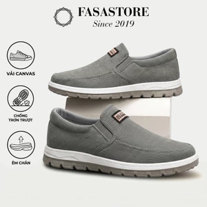 Giày Lười Nam Trung Niên FASASTORE Đế Mềm Êm Chân Vải Canvas Thoáng Khí Đi Bộ, Đi Chơi
